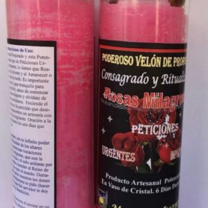 Velón de cristal Rosa Mìstica